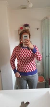 Las mujeres nuevo Vintage hoja de Jacquard cálido suéteres de manga larga o-Cuello Lurex jerséis de Navidad de punto otoño Tops Retro C-014