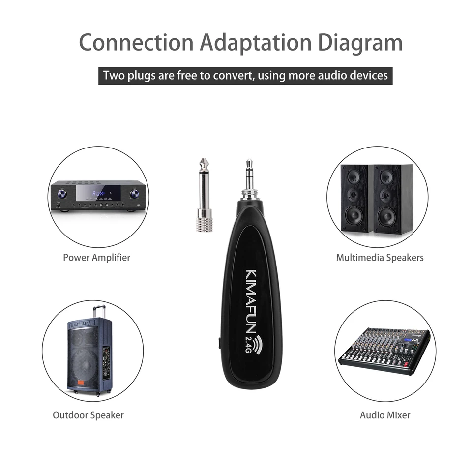 Kimafun-マイク付きワイヤレスマイク,2.4g,sxcophone用クリップ