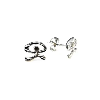 

925 Sterling silver earrings m Indalo 9mm. Pressure [AB1081]