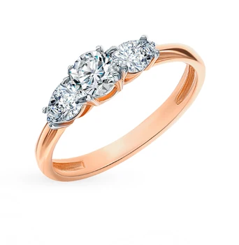 

Gold ring with cubic zirconia sunlight sample 585 test