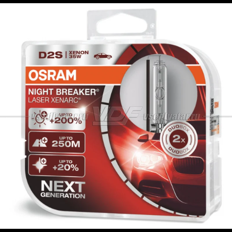 Ксеноновая лампа OSRAM D2S Xenarc Night Breaker Laser +200% 66240XNL-HCB | Автомобили и мотоциклы