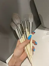 Zoreya marca pelo sintético suave sombra de ojos cepillo mango blanco mezcla rubor labio polvo resaltador maquillaje brochas Set 10 piezas