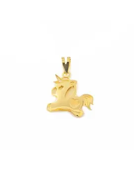 

Gold pendant Unicorn openwork heart matte and shimmer (9kts)
