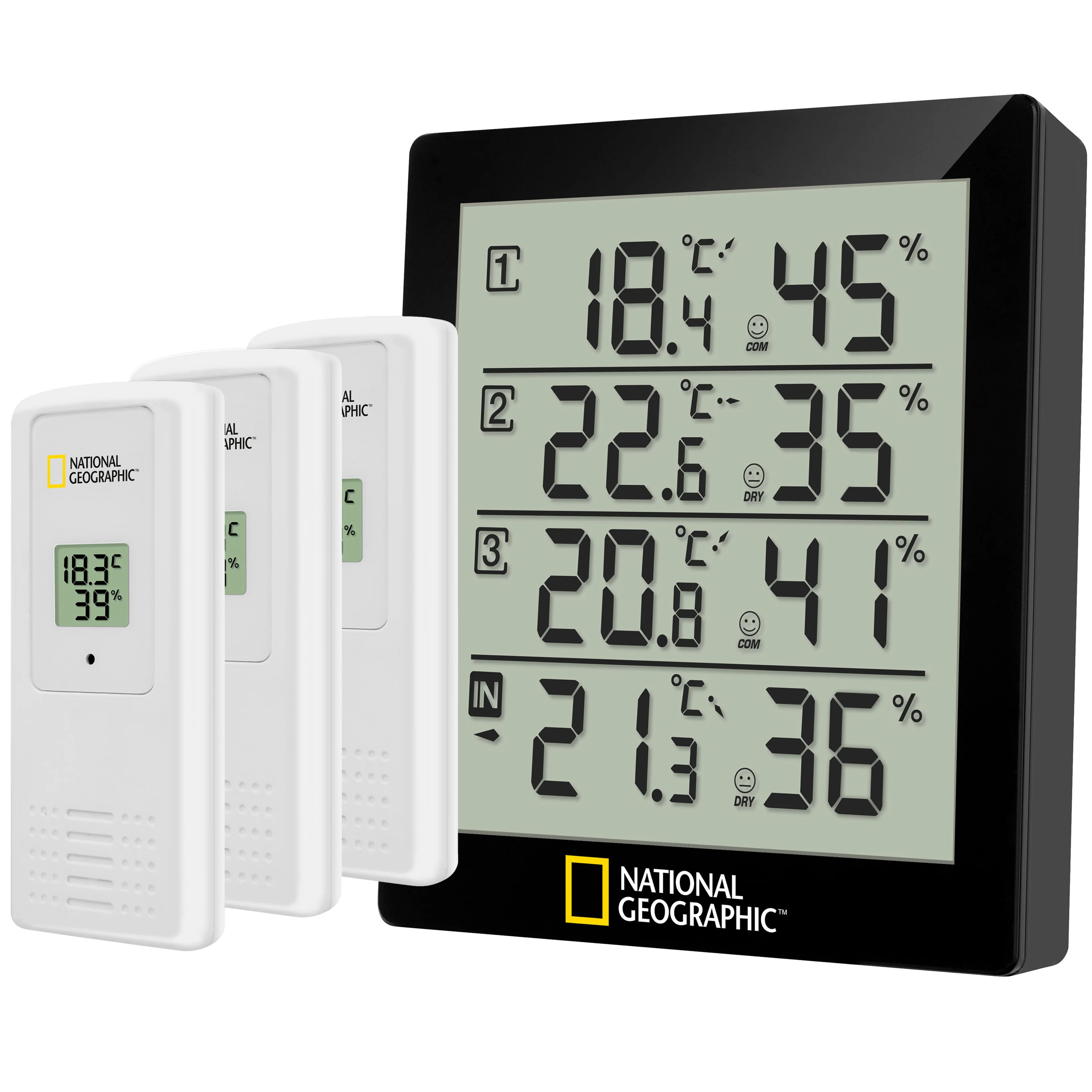Weather Station Thermometer And Hygrometer With 3 Outdoor And Indoor