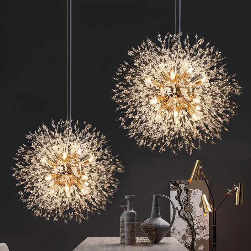 Современная светодиодная хрустальная люстра для кухни декор спальни Одуванчик