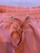 Polyester Pants Lace-Up Simplee Pink Summer Women's Loose Street Casual Solid Sports