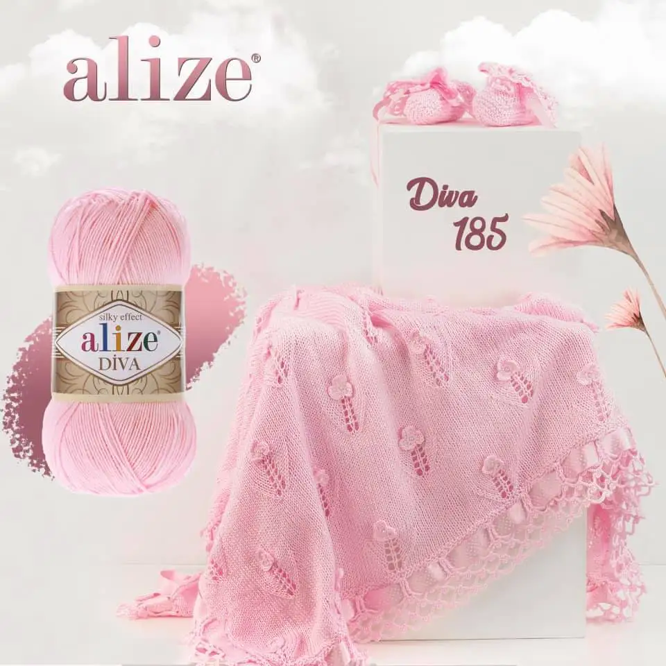 Alize Diva Ball Hand Knitting Yarn, 100 Grams 350 Meters, Acrylic