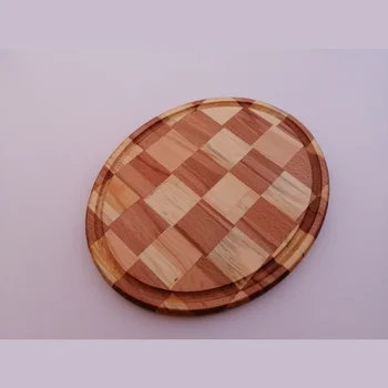

PnpnWood Checkered Look Wooden Meat Serving Tray, Steak, Cheese, Spice, Breakfast, Dinner, Natural Wood, Polished,New,Beverage
