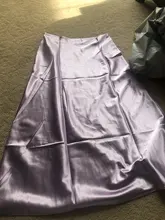 Mnealways18-falda de seda satinada para mujer, Falda larga de cintura alta, color púrpura, elegante, para oficina, Primavera, 2020