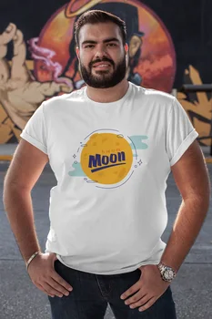 

Angemiel Wear Moon White Men 'S Cotton Big Size T-Shirt