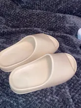 De los hombres de verano diapositivas ligero playa guay zapatillas diapositiva hueso Boca de pescado Flip Flops, sandalias de las mujeres suave EVA zapatillas de deporte par 35-46 #