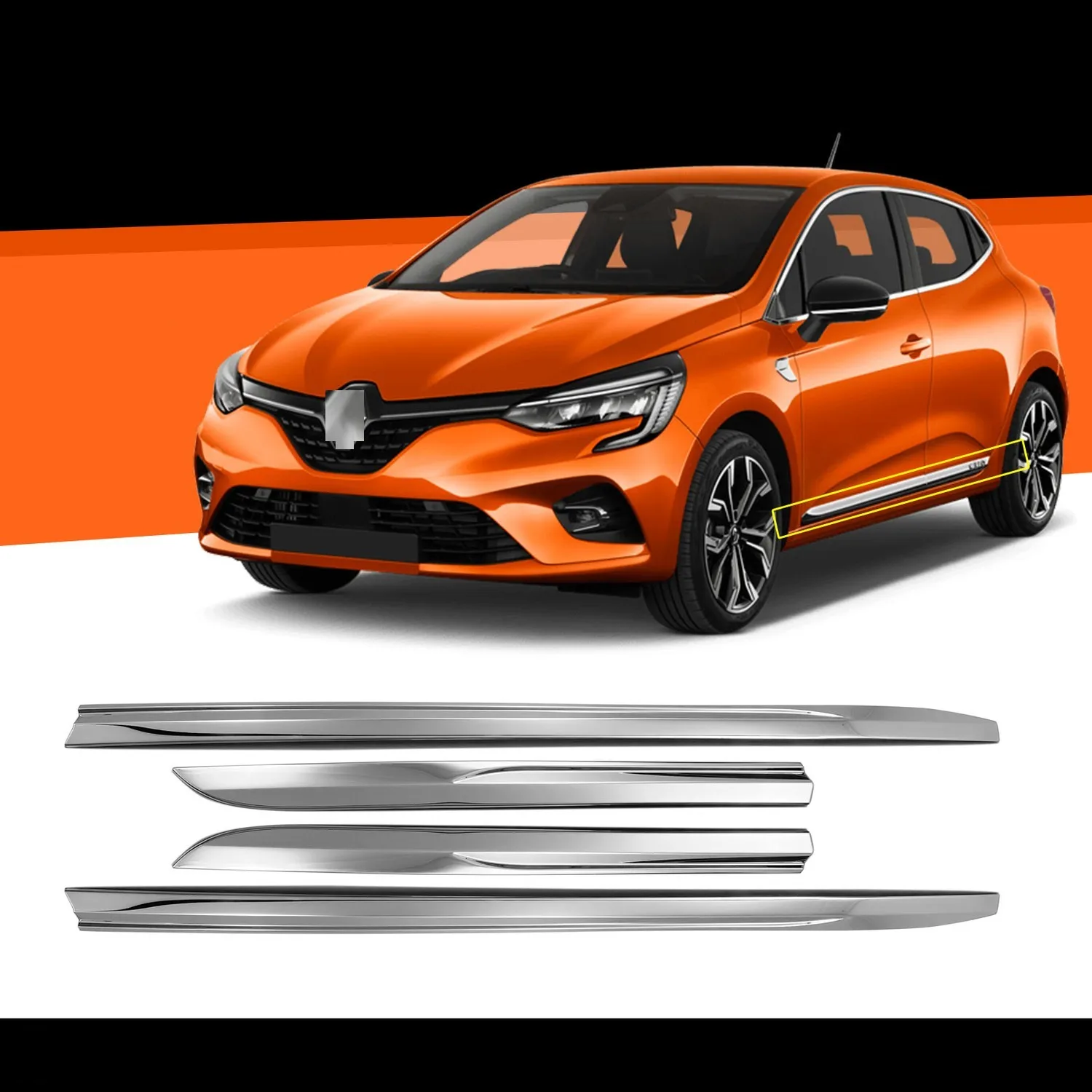 4 Plaques Plinthes En Inox Pour Renault 5 E-Tech 2024-2025 - Protection Seuils De Porte Anti-rayures