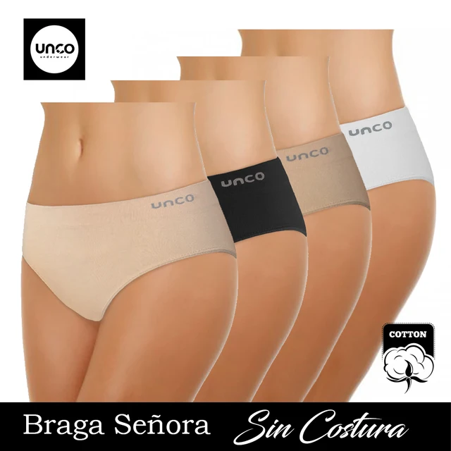 UNCO Bragas Mujer Pack de 6, Bragas Algodón Mujer de multicolores, Braguitas  Estilo Básico y Cómodo - AliExpress