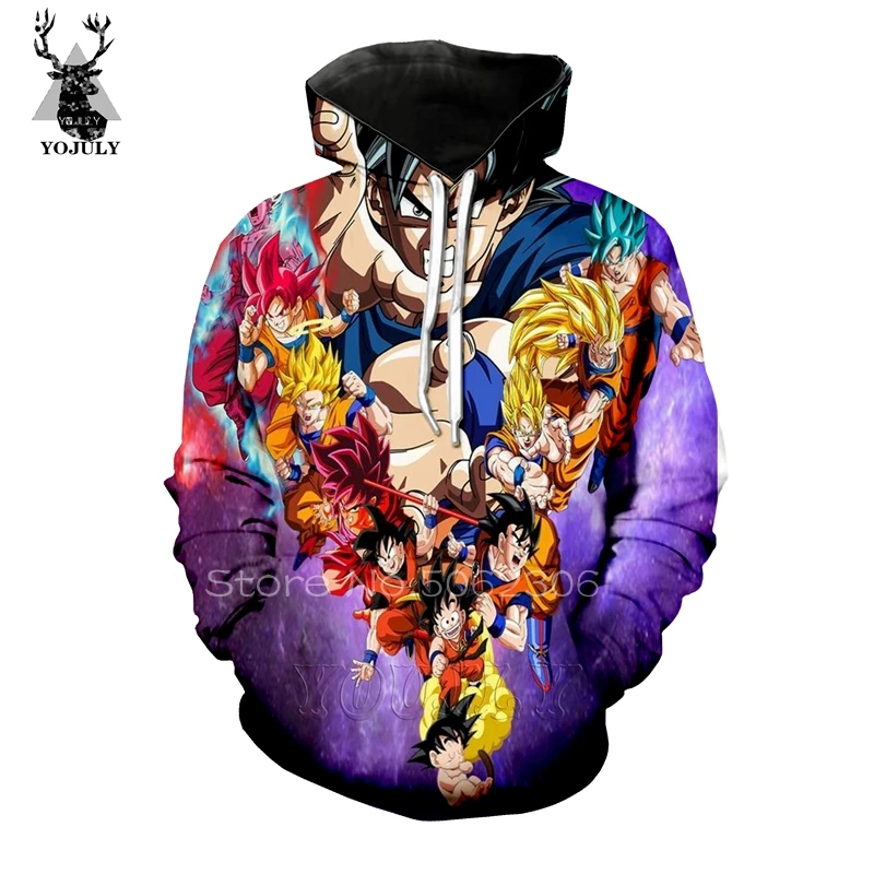 Dragon Ball толстовки off white Супер Saiyan Goku Мужская толстовка 3d принт аниме Харадзюку хип хоп Уличная одежда Топы Пуловер A103