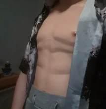 KnowU-Pecho masculino artificial de silicona, accesorio con cuello alto y vientre con músculos marcados para cosplay