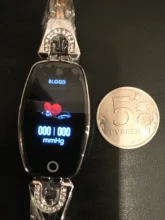 SCOMAS-reloj inteligente para mujer, moderno accesorio de pulsera resistente al agua con pantalla OLED de 0,96 pulgadas, Monitor de frecuencia cardíaca y presión arterial, podómetro y rastreador de Fitness