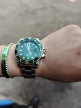 Reloj de cuarzo deportivo para hombre, cronógrafo de pulsera de acero inoxidable, resistente al agua, color verde, Masculino