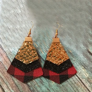 

Customize Triple Drop Soft Metallics Leather Earrings