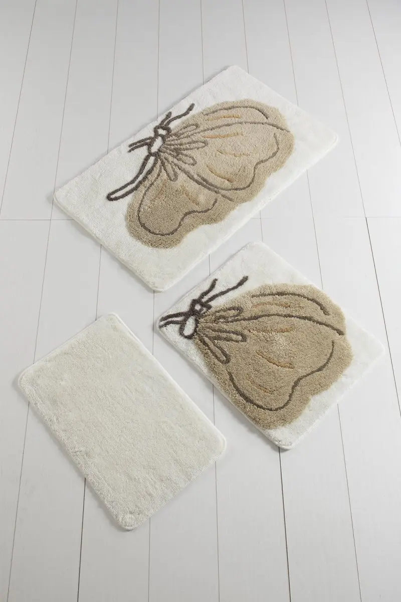 Коврик для ванной-коврики | коврик для ванной нескользящие Противоскользящие коврики набор 60X100 см 3л кокон ecru-50X60 Cm-40X60 см