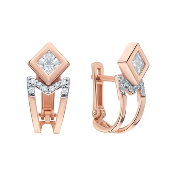 

Silver earrings with cubic zirconia sunlight sample 925