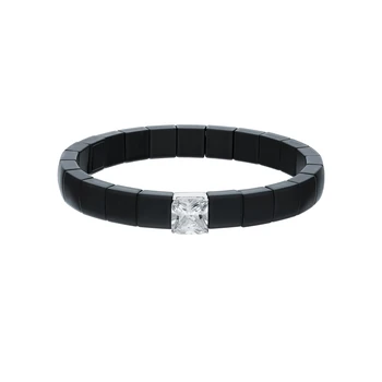 

Silver Bracelet with ceramics and cubic zirconia sunlight sample 925
