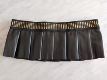 Studded Skirt Clubwear Pleated-Side Split-Embellished Party Womens Ladies for Evening-Parties