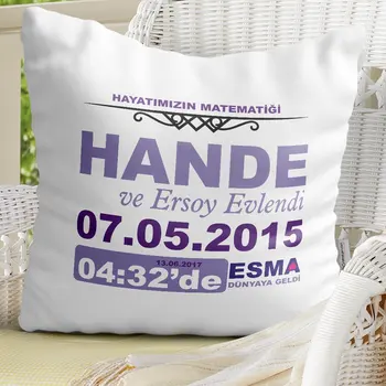 

Personalized Dated Lives Mathmatics Design White Pillow-1