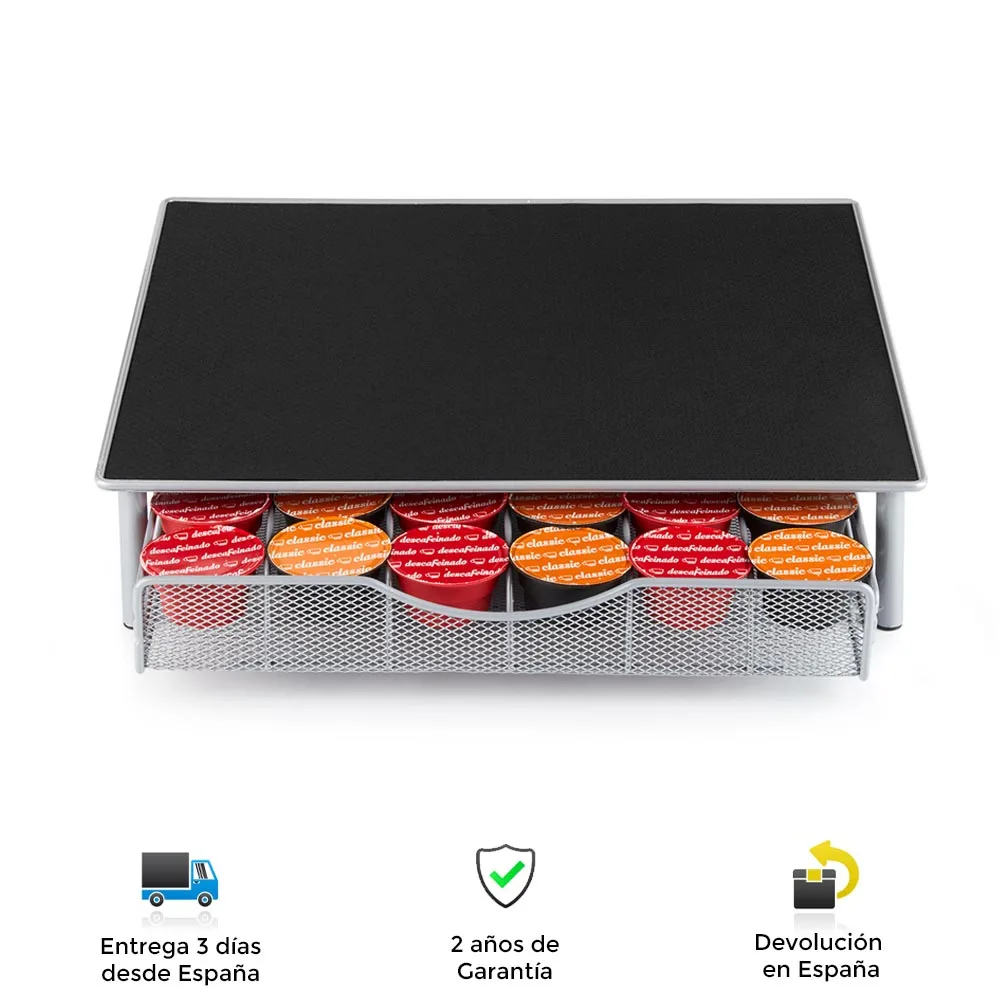 Organizador de 36 Cápsulas Dolce Gusto, fuerte, protege la superficie, tapa antideslizante de caucho
