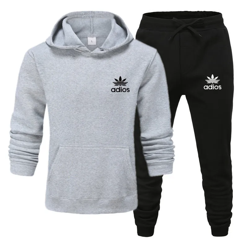 ADIOS Printing Men's Sets drop shipping hoodies+Pants Harajuku wholesale Sport Suits Casual Sweatshirts Tracksuit Sportswear