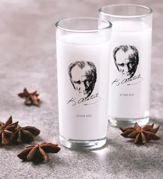 

Personalized Colorful Printed Ataturk Themed Dual Arrack Cup Seti-18