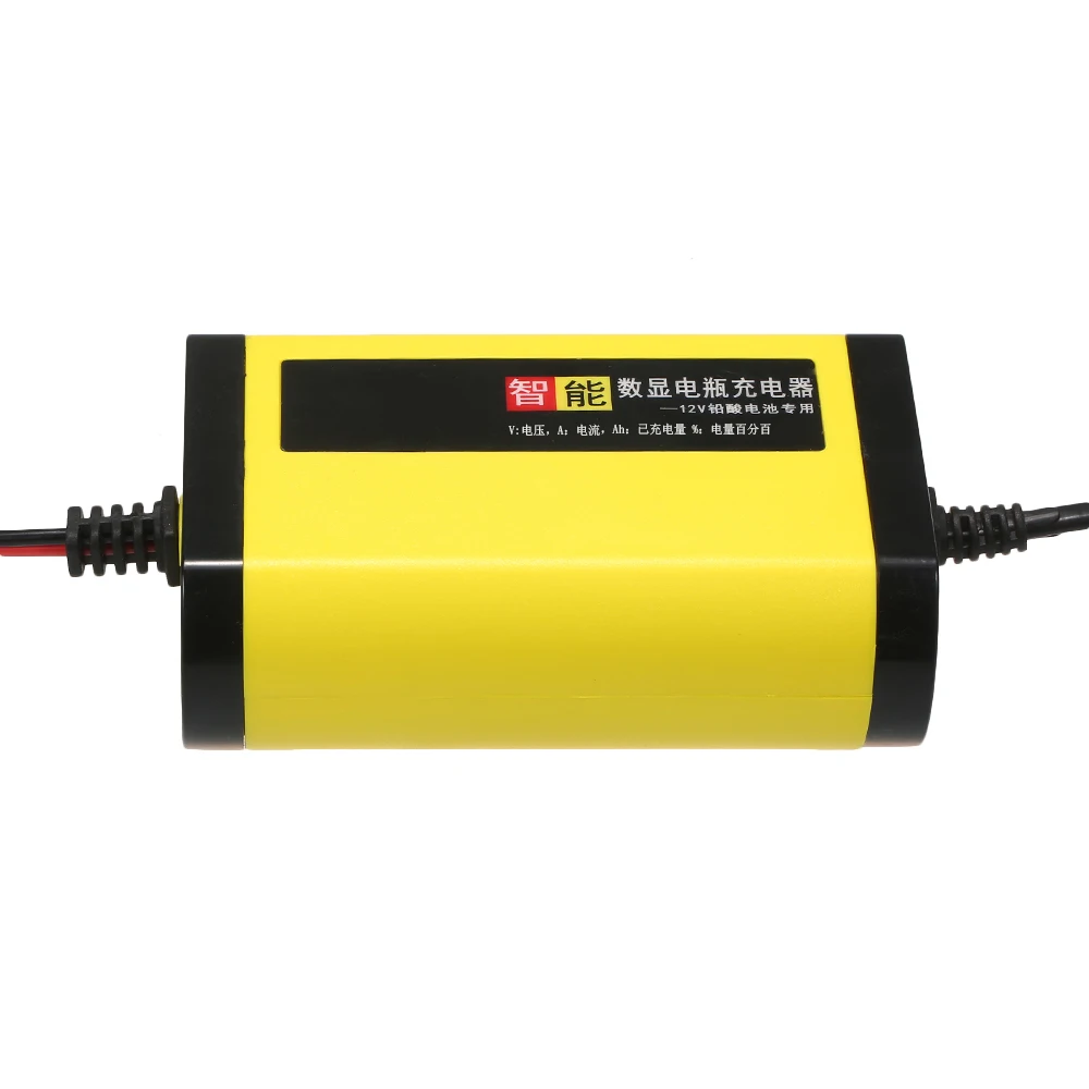

Car Motorcycle Battery Charger 12V 2A Full Automatic 3 Stages Lead Acid AGM GEL Intelligent LCD Display Auto Accessories