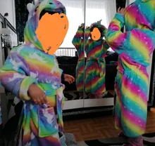 Unicornio con capucha albornoces infantil de bebé, traje de baño Animal para niños niñas pijamas camisón de dormir de los niños 3-11Y