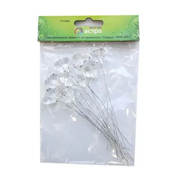 

Mh9-2261 decorative element on wire heart 1,9*1,5 cm, length 11 cm, 12 PCs, Astra