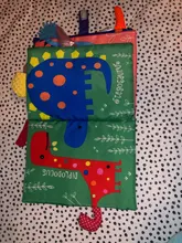 Libro de tela suave con diseño de dinosaurio y cola de Animal para niños, libro de actividades silencioso para aprendizaje, juguetes educativos para edades tempranas de 0 a 12 meses