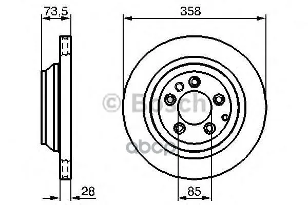 Тормозной Диск Задний 0986479259 Bosch арт. 0986479259
