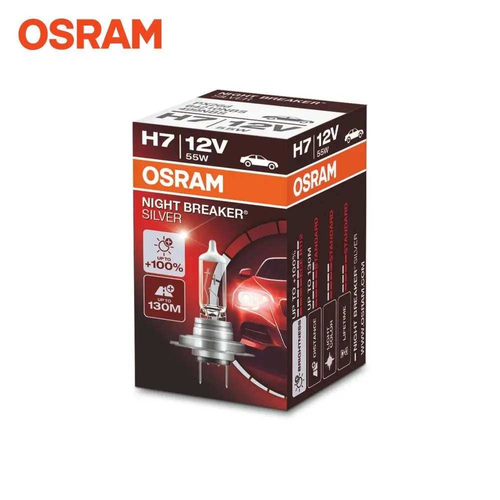 64210NBS лампа NIGHT BREAKER SILVER 1шт. (H7) 12V 55W PX26d +100% света OSRAM | Автомобили и мотоциклы