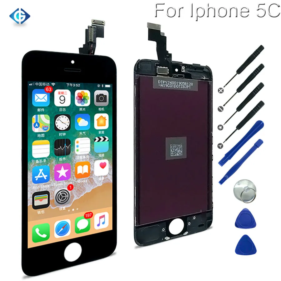 10 шт. для iPhone 5S, Замена ЖК-экрана, полный для iPhone 5S, ЖК-дисплей, кодирующий преобразователь сенсорного экрана в сборе,, DHL