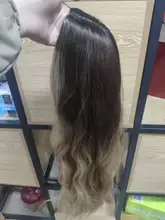GEMMA-pelucas de cabello largo ondulado para mujeres negras, pelo sintético de parte media, para fiesta diaria, Cosplay, resistente al calor