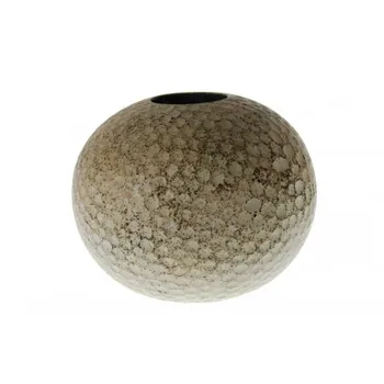 

Centerpiece or flower vase round shape wood in gray sparked. Measures 23x Ø 27 cm.