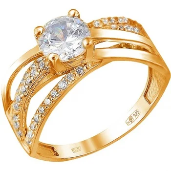 

Esthete ring with 52 cubic zirconia silver with gilding
