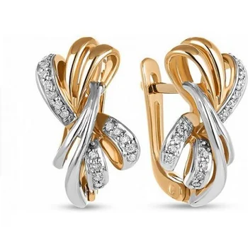 

Lucas gold earrings with 32 red gold diamonds