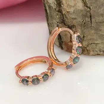 

Genuine Mystic Topaz Stone Plain Silver Ring Earrings
