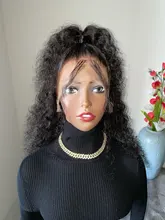 Pelucas de cabello humano con encaje frontal para mujeres negras peluca rizada de ondas profundas hd, bob frontal, pelo largo afro brasileño de 30 pulgadas, peluca de agua completa