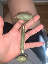 Rodillos de piedra de Jade para masaje Facial, Piedra Rosa de cuarzo Natural, para adelgazar la barbilla, estiramiento Facial, cuidado de la piel