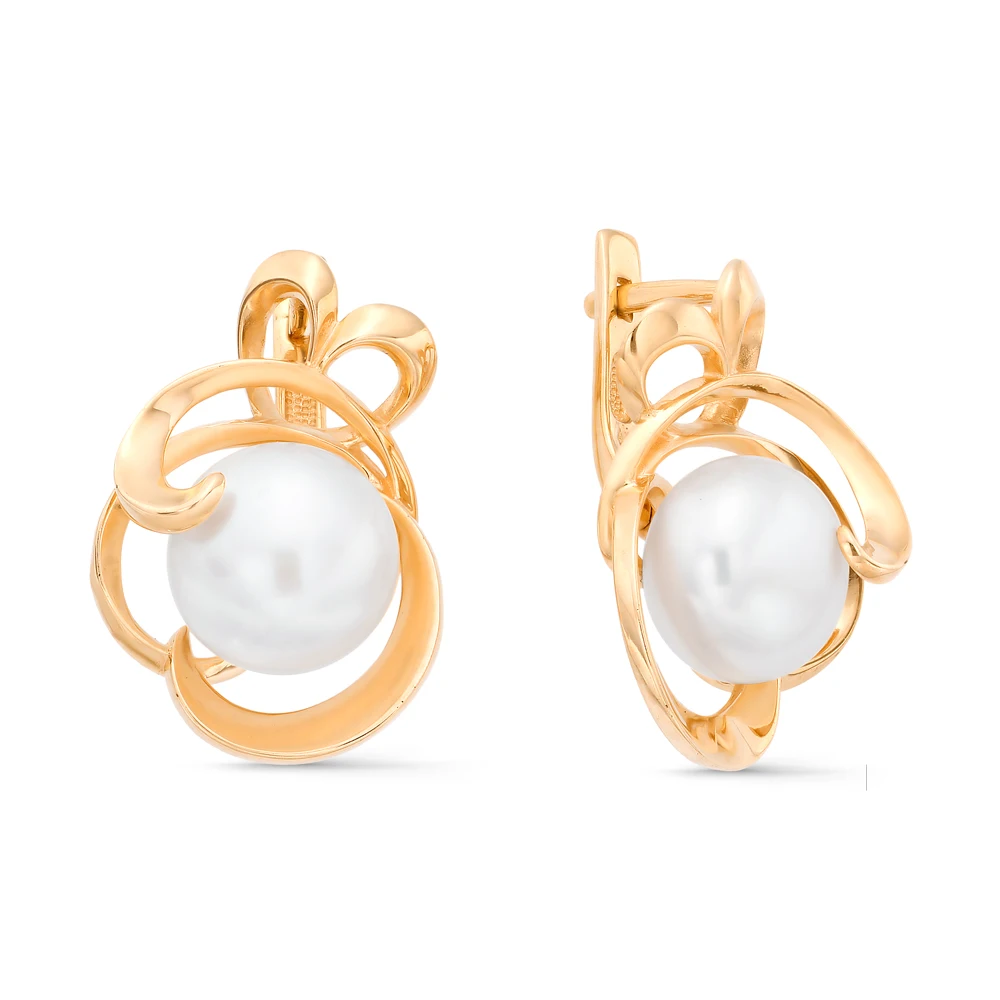 Gold earrings with pearls. 32374A1 |