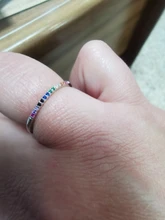 LEKANI-Anillo de Plata de Ley 925 con diseño de arcoíris para mujeres y niñas, joyería fina, para bodas