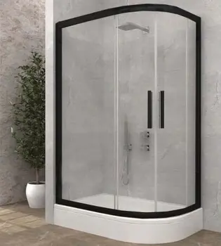 

Duşakabincim 80x110 Cm Siyah Asimetrik Oval Kabin + Tekne - SOL