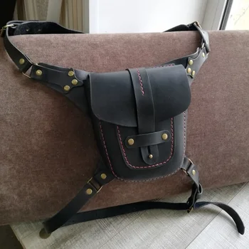 

Сумка поясная с ремнем через бедро натуральной кожи ручной работы, любителям активного образа жизни и оригинальных аксессуаров