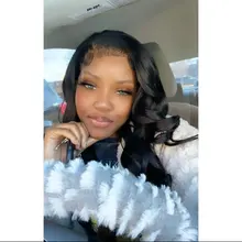 Wigirl-Peluca de cabello humano ondulado de 13x4 para mujer negra, postizo de encaje Frontal, pelo brasileño virgen predespuntado con densidad de 150%