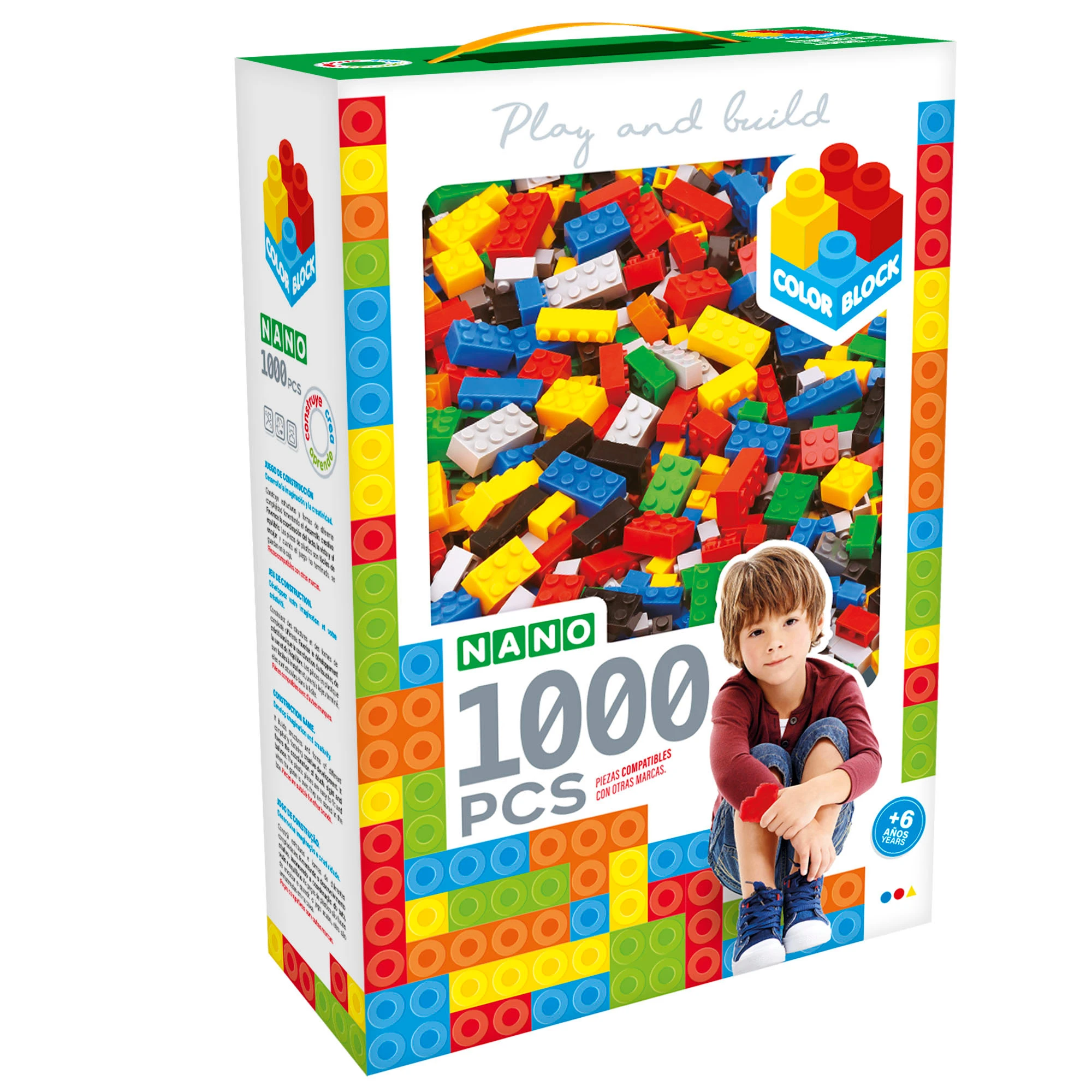 Construcciones para niños 1.000 piezas Color Block, didácticos infantiles, Juguetes para niños 6 años, Bloques construcción, juegos construcción, Kits de construcción, Blocks construccion, Blocs|Bloques| -